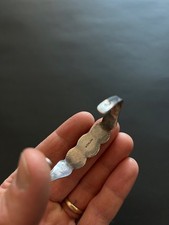 Fred Harvey Navajo Sterling Silver Repoussé Cuff Bracelet Old Green Turquoise - Additional view 4