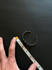 Fred Harvey Navajo Sterling Silver Repoussé Cuff Bracelet Old Green Turquoise - Additional view 8