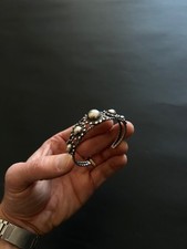 Old Fred Harvey Large Shiny Coin Silver Navajo Cuff Bracelet - Additional view 1