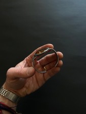 Fred Harvey Style Navajo Sterling Silver Cuff Bracelet Large Agate Stone - Additional view 1