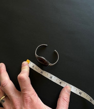 Fred Harvey Style Navajo Sterling Silver Cuff Bracelet Large Agate Stone - Additional view 3