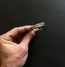 Fred Harvey Vintage Navajo Arrowhead Turquoise Silver Repoussé Cuff Bracelet - Additional view 2