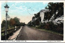 Cliff Drive - Kansas City Missouri Fred Harvey 1921 Postcard