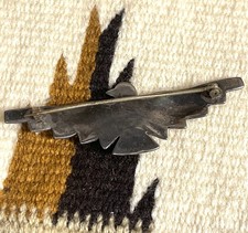1920s Vintage Navajo Sterling Fred Harvey Stamped Thunderbird Brooch Silver Nice - Additional view 1