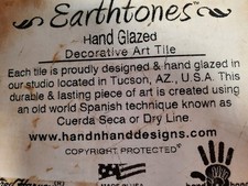 Vtg Earthtones Grand Canyon Ceramic Tile 6x6