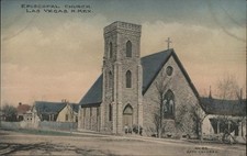 Las Vegas,NM Exterior View of Episcopal Church Fred Harvey San Miguel County