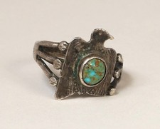 Navajo Fred Harvery Thunderbird Sterling Silver Ring