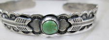FRED HARVEY ERA IH COIN SILVER & TURQUOISE CUFF BRACELET - APPLIED ARROWS - Additional view 4