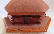 Old Route 66 Navajo Southwest Indian Wood Hogan Fred Harvey Style Jewelry Box - Additional view 1