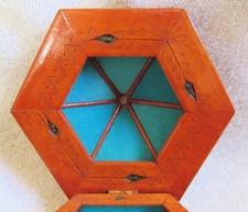 Old Route 66 Navajo Southwest Indian Wood Hogan Fred Harvey Style Jewelry Box - Additional view 12