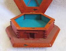 Old Route 66 Navajo Southwest Indian Wood Hogan Fred Harvey Style Jewelry Box - Additional view 9
