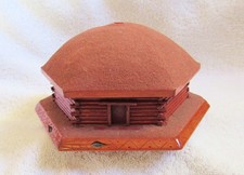 Old Route 66 Navajo Southwest Indian Wood Hogan Fred Harvey Style Jewelry Box