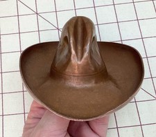 Fred Harvey Tom Mix Era Vintage Hammered Copper Cowboy Hat Ashtray Dresser Tray - Additional view 1