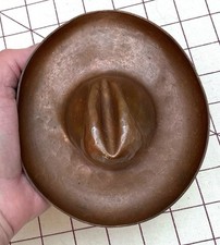 Fred Harvey Tom Mix Era Vintage Hammered Copper Cowboy Hat Ashtray Dresser Tray - Additional view 5