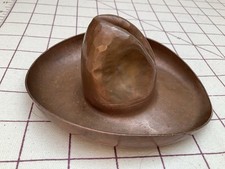 Fred Harvey Tom Mix Era Vintage Hammered Copper Cowboy Hat Ashtray Dresser Tray
