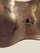 BELL TRADING POST Nickle Silver Faux Turquoise Cuff Bracelet Fred Harvey Era VTG - Additional view 3