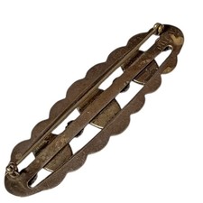 Astute1940s Fred Harvey Era Coin Silver Blue Royston Turquoise Large BROOCH - Additional view 4