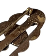 Astute1940s Fred Harvey Era Coin Silver Blue Royston Turquoise Large BROOCH - Additional view 5