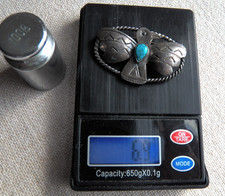 Southwestern Silver Turquoise Thunderbird Brooch - Fred Harvey era - Vintage - Additional view 3