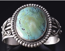 Vintage Fred Harvey-Style Turquoise and Silver Bracelet Bracelet 5K17B - Additional view 1