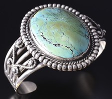 Vintage Fred Harvey-Style Turquoise and Silver Bracelet Bracelet 5K17B - Additional view 2