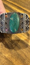 FRED HARVEY VINTAGE NATIVE AMERICAN NAVAJO CERRILLOS TURQUOISE STERLING SILVER - Additional view 7