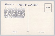 Proud Navajo Mother and Son, Colorful Outfit and Blanket, Fred Harvey Postcard - Additional view 1