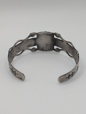 Fred Harvey Era (1930's) Arrow Sterling Silver Navajo Turquoise Cuff Bracelet - Additional view 8