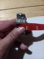 Vintage FRED HARVEY ERA Navajo WHIRLING LOG ARROW THUNDERBIRD Silver Cuf Bacelet - Additional view 9