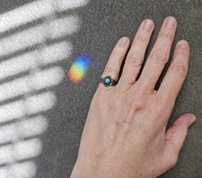 Vtg Bell Trading Post Fred Harvey Era Turquoise Sterling Ring  1.75 Stamped Tiny - Additional view 13