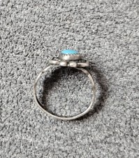 Vtg Bell Trading Post Fred Harvey Era Turquoise Sterling Ring  1.75 Stamped Tiny - Additional view 3