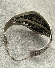 Fred Harvey era  NAVAJO High Grade spider web Turquoise Sterling Bracelet 6.75in - Additional view 11