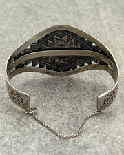 Fred Harvey era  NAVAJO High Grade spider web Turquoise Sterling Bracelet 6.75in - Additional view 10