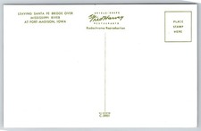 Fred Harvey Leaving Santa Fe Bridge Over Mississippi River IA Postcard Z1 - Additional view 1