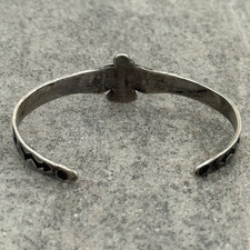 Fred Harvey Era THUNDERBIRD Navajo BOW & ARROW Turquoise SMALL Sterling Bracelet - Additional view 7