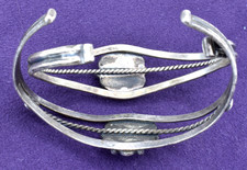2 Navajo Fred Harvey Era 30's Vintage Sterling Silver Turquoise Cuff Bracelet - Additional view 6