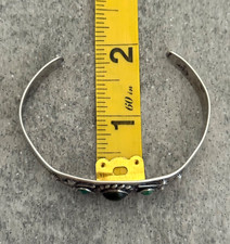 Vintage FRED HARVEY ERA Navajo Turquoise ARROWHEAD Sterling Bracelet 6.8 in - Additional view 10