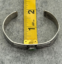 OLD FRED HARVEY ERA THUNDERBIRD Navajo Turquoise Sterling silver Bracelet 7 in - Additional view 13