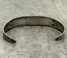 OLD Vintage FRED HARVEY ERA Navajo Turquoise ARROWHEAD Sterling Bracelet 6.9 in - Additional view 7