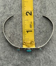 OLD Vintage FRED HARVEY ERA Navajo Turquoise ARROWHEAD Sterling Bracelet 6.9 in - Additional view 10