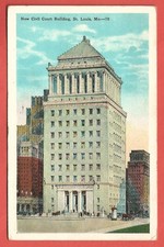 NEW CIVIL COURT BUILDING, ST. LOUIS, MISSOURI – c. 1920s Postcard - Fred Harvey