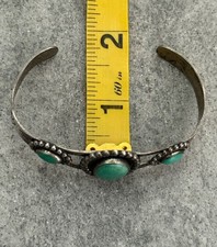 Vintage Fred Harvey era Navajo Turquoise Sterling silver Bracelet 6.9 in - Additional view 11