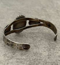 Vintage Fred Harvey era Navajo Turquoise Sterling silver Bracelet 6.9 in - Additional view 7