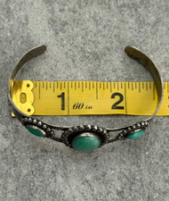 Vintage Fred Harvey era Navajo Turquoise Sterling silver Bracelet 6.9 in - Additional view 10