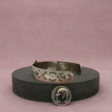 fred harvey era nickel silver vintage thunderbird cuff bracelet size 6.25in - Additional view 1