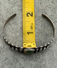 RARE FRED HARVEY ERA Navajo CERRILLOS Turquoise Sterling BUTTONS Bracelet 6.9 in - Additional view 12