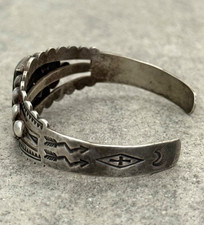 RARE FRED HARVEY ERA Navajo CERRILLOS Turquoise Sterling BUTTONS Bracelet 6.9 in - Additional view 7