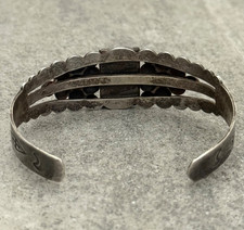 RARE FRED HARVEY ERA Navajo CERRILLOS Turquoise Sterling BUTTONS Bracelet 6.9 in - Additional view 9