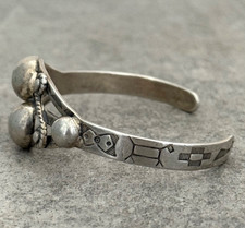 Vintage FRED HARVEY ERA Navajo DOME CONCHO Sterling Silver Bracelet 6.75 in - Additional view 5