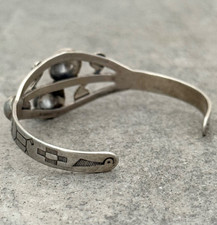 Vintage FRED HARVEY ERA Navajo DOME CONCHO Sterling Silver Bracelet 6.75 in - Additional view 6